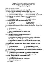 Đề kiểm tra chất lượng giai đoạn III môn Ngữ văn Lớp 7 - Năm học 2016-2017 (Có đáp án)
